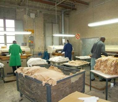 Operai al lavoro in unazienda del distretto 