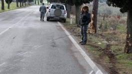 Il punto della via dove è avvenuto lo scontro