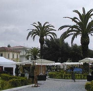 Due immagini del mercatino antiquariato che si svolge la 1ª domenica del mese a Pietrasanta