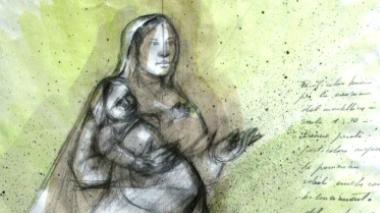 Un particolare del bozzetto della statua dedicata alla Madonna che verrà messa al porto