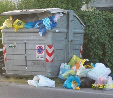 Un cassonetto (archivio) 