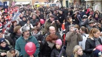 La folla in piazza Alberica per l’evento