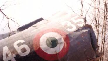 I resti dell’aereo caduto