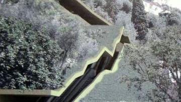 <b>IL RENDERING.</b> Il progetto delle scale mobili al Castello