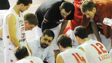 Alessio Marchini durante un time-out (Vip)