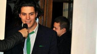<b>A TAVOLA. </b>Lassessore Paolo Moschi alla cena di Natale della Lega Nord 