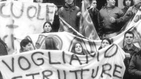 Studenti durante una protesta
