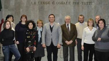 <b>SELEZIONATE. </b>Foto ricordo per le sette donne vincitrici della borsa lavoro