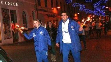 Giulia e Marco sui pattini