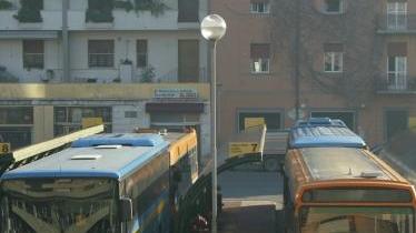 Una veduta aerea della stazione degli autobus di Pontedera