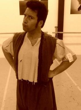 Alex Mastromarino, durante le prove di Aladin   