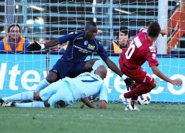 <b>IL GOL.</b> La rete dell1-0 segnata da Tavano nel match di andata    
