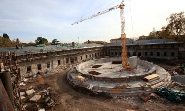 Il cantiere dei lavori della piscina termale alle Leopoldine  