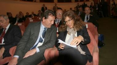 La presidente Marcegaglia con il presidente dell’Unione pratese Marini