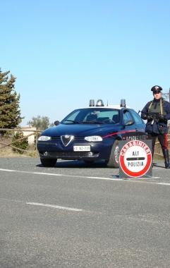 Un posto di blocco dei carabinieri 