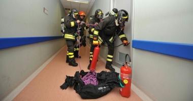 Esercitazione antincendio nel reparto di radiologia