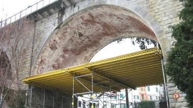 I lavori per la messa in sicurezza del viadotto della regionale 66