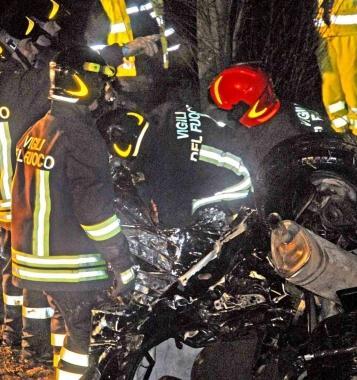 Intervento dei Vigili del fuoco su un incidente 