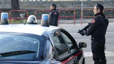 Un posto di controllo dei carabinieri