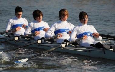 Il quattro di coppia Cadetti della Canottieri Limite che si messo in luce nelle gare di Pisa 
