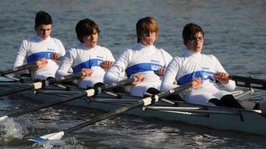 Il quattro di coppia Cadetti della Canottieri Limite che si messo in luce nelle gare di Pisa