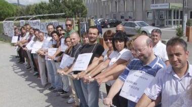 Manifestazione dei lavoratori C-Global