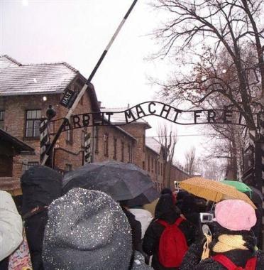 Sudenti in visita al lager di Auschwitz 