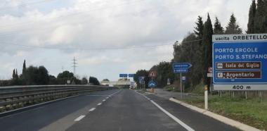 <b>AURELIA.</b> Allaltezza delluscita di Orbetello 
