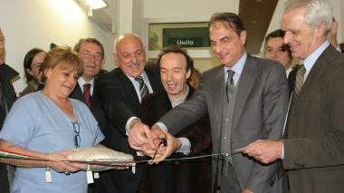 Cantini, Benigni, il sindaco Cenni e Cravedi all’inaugurazione di Reumatologia