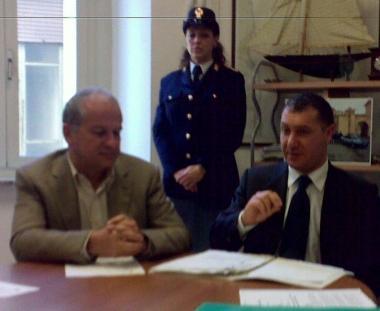 Il dirigente Rosiello con Massimo De Ferrari 