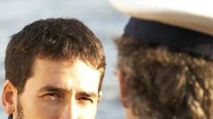 Il protagonista Matteo Petrini in due scene del film