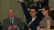 Federico Lucchese mentre viene premiato