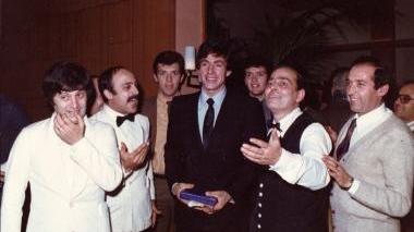 Lo staff del Capriolo con Francesco Moser negli anni ‘70