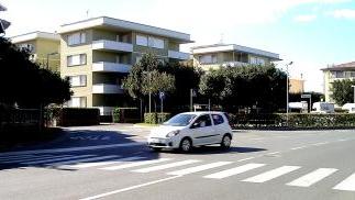 Le strisce pedonali in via Champigny teatro dell’incidente