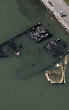 I due yacht distrutti dallincendio  