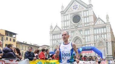 Alberto Tofanelli all’arrivo della “Vivicittà” a Firenze