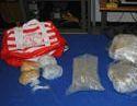 La droga sequestrata dalla polizia