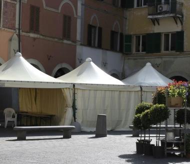 <b>I GAZEBO </b>installati in piazza Dante per la Rusticata 