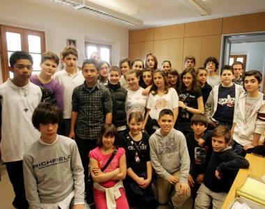 Gli studenti ieri mattina in redazione 