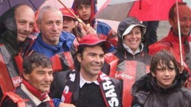 Eupremio Carruezzo in mezzo ai tifosi
