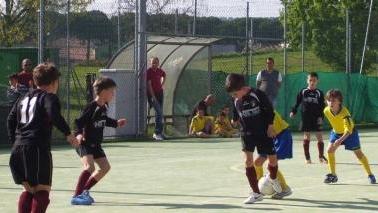 Un’azione di gioco di una delle partite giocate dai bambini