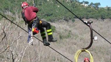 L’esercitazione dei vigili del fuoco