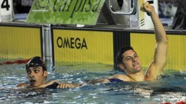 <b>IL TRIONFO. </b>Federico Turrini esulta dopo l’arrivo, al suo fianco il deluso Marin