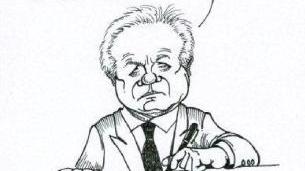 A destra un momento della conferenza stampa dopo la firma del protocollo d’intesa sulla viabilità; sotto una vignetta di Sesti