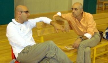 Lallenatore della Zetagas Federico Barsotti (a sinistra) e il diesse Andrea Pierini 