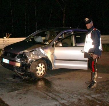 Una delle due auto coinvolte nel frontale 