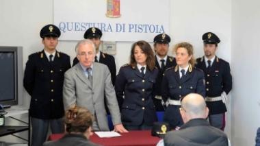 Da sinistra il questore Manzo e i vicequestori Marina D’Anna e Rita Palladino