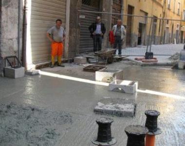 Il cantiere in via Tavoleria 