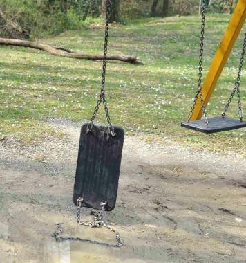 Giochi rotti e rami spezzati nel parco dellAringhese    