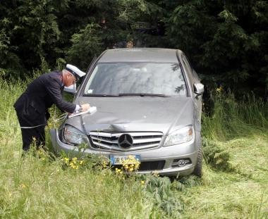 Lauto di Meli finita fuori strada in via Valdorme 